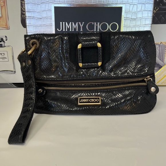 Jimmy Choo Mave leather snaked - embossed pattern Clutch - Picture 1 of 9